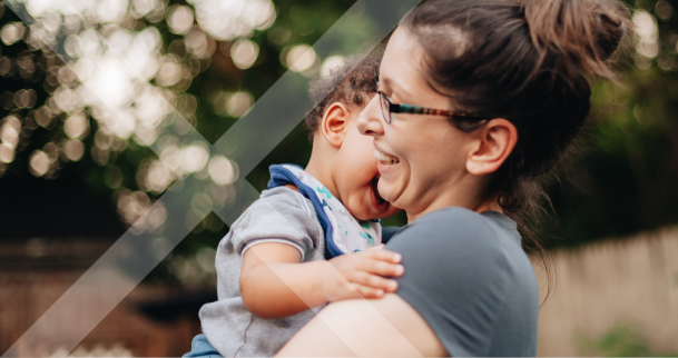 woman holding child