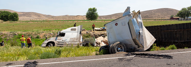 semi truck accident on highway